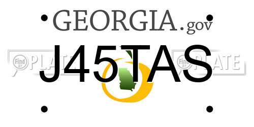 J45TAS Georgia License Plate