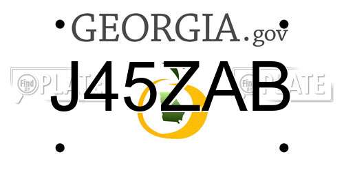 J45ZAB Georgia License Plate