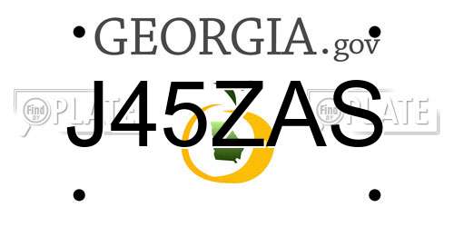 J45ZAS Georgia License Plate