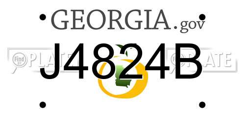J4824B Georgia License Plate