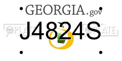 J4824S Georgia License Plate