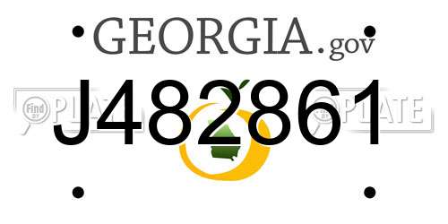 J482861 Georgia License Plate