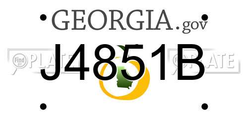J4851B Georgia License Plate