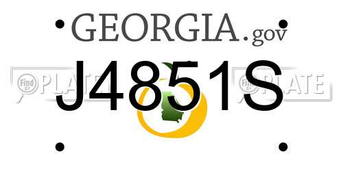 J4851S Georgia License Plate