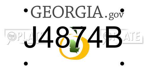 J4874B Georgia License Plate