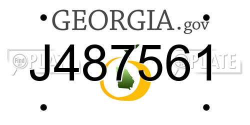 J487561 Georgia License Plate