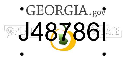 J48786I Georgia License Plate