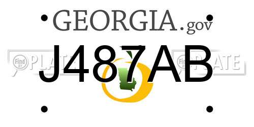 J487AB Georgia License Plate