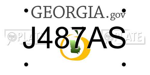 J487AS Georgia License Plate