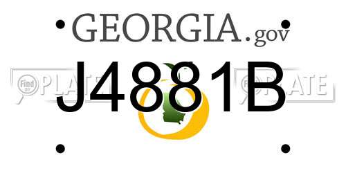 J4881B Georgia License Plate