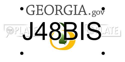 J48BIS Georgia License Plate