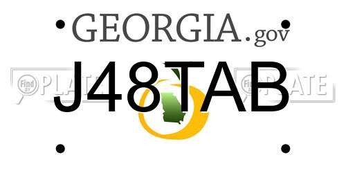 J48TAB Georgia License Plate