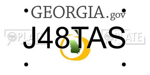 J48TAS Georgia License Plate