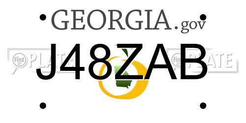 J48ZAB Georgia License Plate