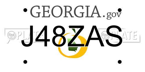 J48ZAS Georgia License Plate
