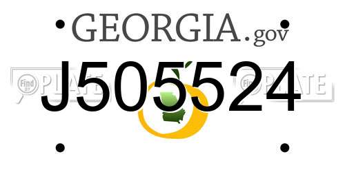 J505524 Georgia License Plate