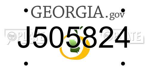 J505824 Georgia License Plate