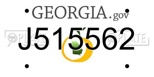 J515562 Georgia License Plate