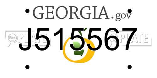 J515567 Georgia License Plate