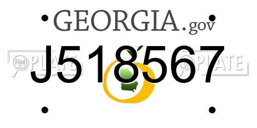 J518567 Georgia License Plate