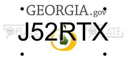 J52RTX Georgia License Plate