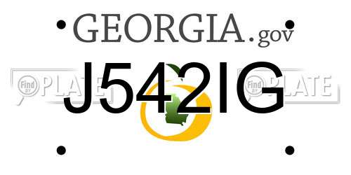 J542IG Georgia License Plate