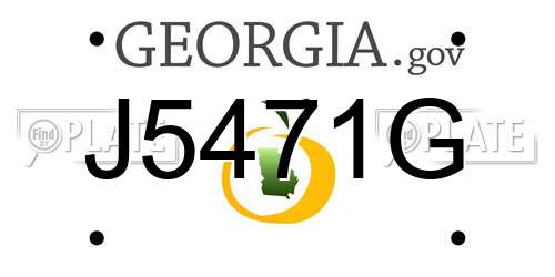 J5471G Georgia License Plate