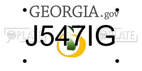J547IG Georgia License Plate