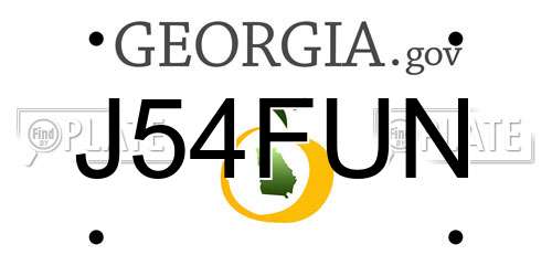 J54FUN Georgia License Plate
