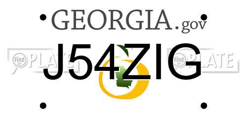 J54ZIG Georgia License Plate