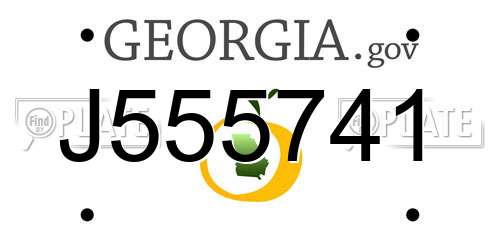 J555741 Georgia License Plate