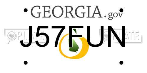 J57FUN Georgia License Plate