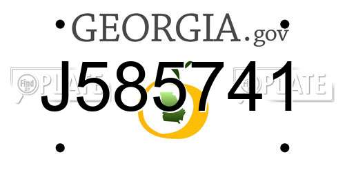 J585741 Georgia License Plate