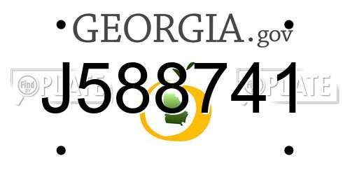 J588741 Georgia License Plate