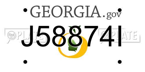 J58874I Georgia License Plate