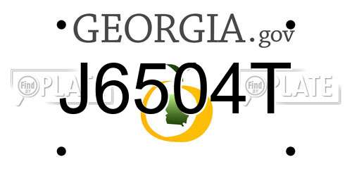 J6504T Georgia License Plate