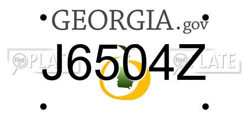J6504Z Georgia License Plate