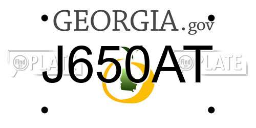 J650AT Georgia License Plate