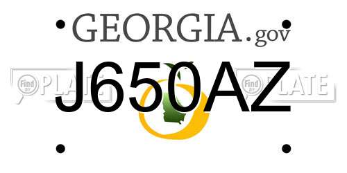 J650AZ Georgia License Plate
