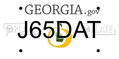 J65DAT Georgia License Plate