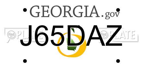 J65DAZ Georgia License Plate