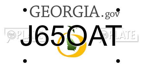 J65OAT Georgia License Plate