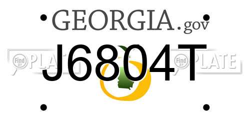 J6804T Georgia License Plate