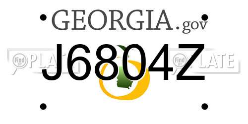 J6804Z Georgia License Plate