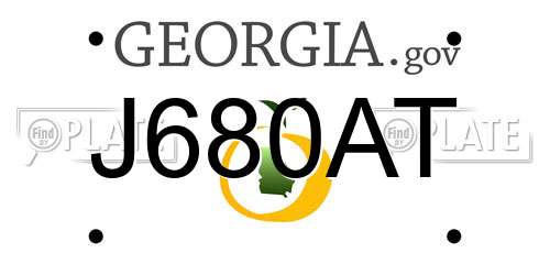 J680AT Georgia License Plate