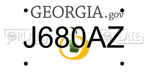 J680AZ Georgia License Plate