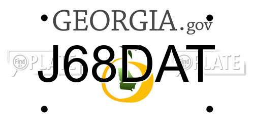 J68DAT Georgia License Plate
