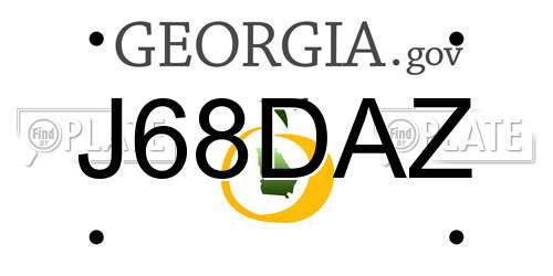 J68DAZ Georgia License Plate