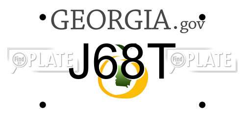 J68T Georgia License Plate
