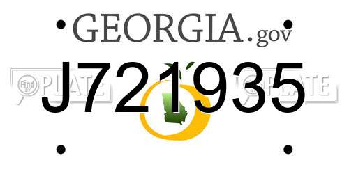 J721935 Georgia License Plate